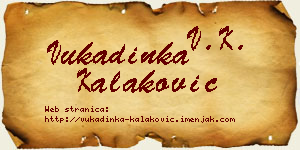 Vukadinka Kalaković vizit kartica